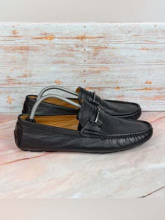 Vince Camuto Versic Loafers Pebbles Black Leather - EUC Like New